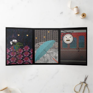 Trois Volets Carte triplée de nuit