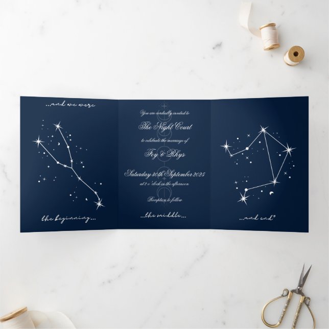 Trois Volets Invitation à un mariage romantique BookTok - Tauru (Intérieur)