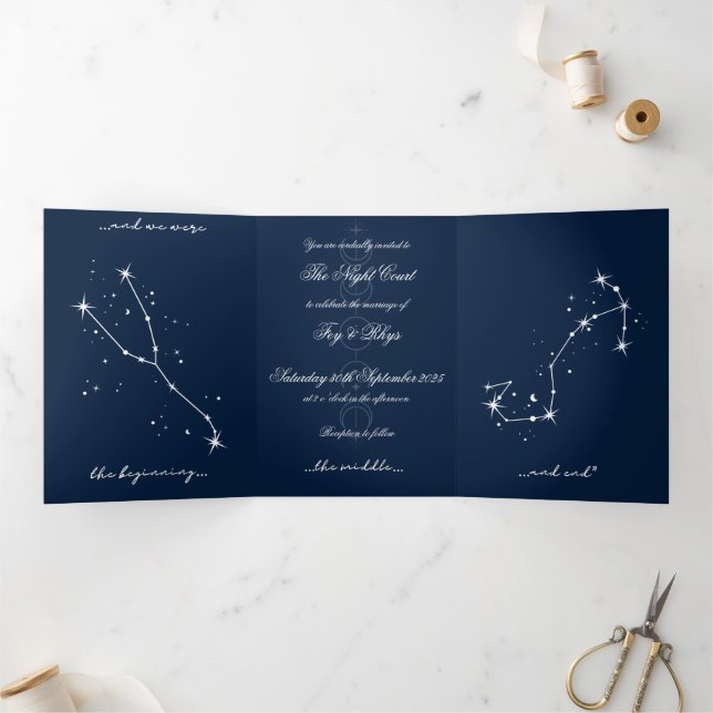 Trois Volets Invitation à un mariage romantique BookTok - Tauru (Intérieur)