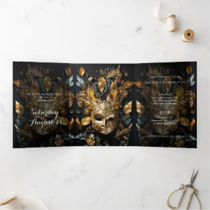 Trois Volets Invitation du Masquerade Ball Quinceanera Party
