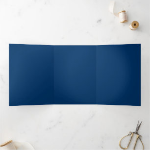 Trois Volets Invitation personnalisée pliée en trois, bleu minu
