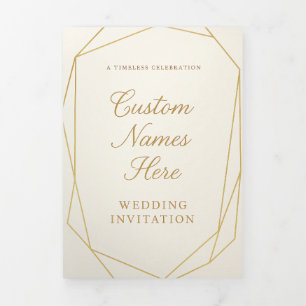 Trois Volets Invitation pliable lettre trifoliée personnalisée,
