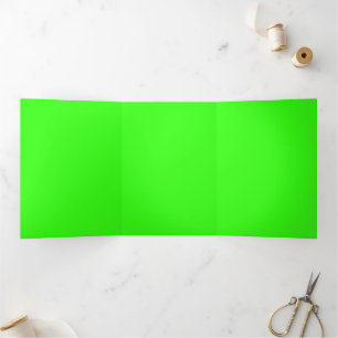 Trois Volets Invitation pliée vert néon et rose – Personnalisab