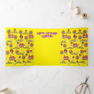 Trois Volets Joyeuse carte d'anniversaire 6e, #6 Anniversaire J
