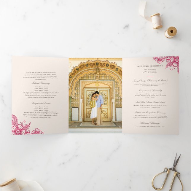 Trois Volets Mod Mehandi Programme traditionnel de mariage indi (Intérieur)