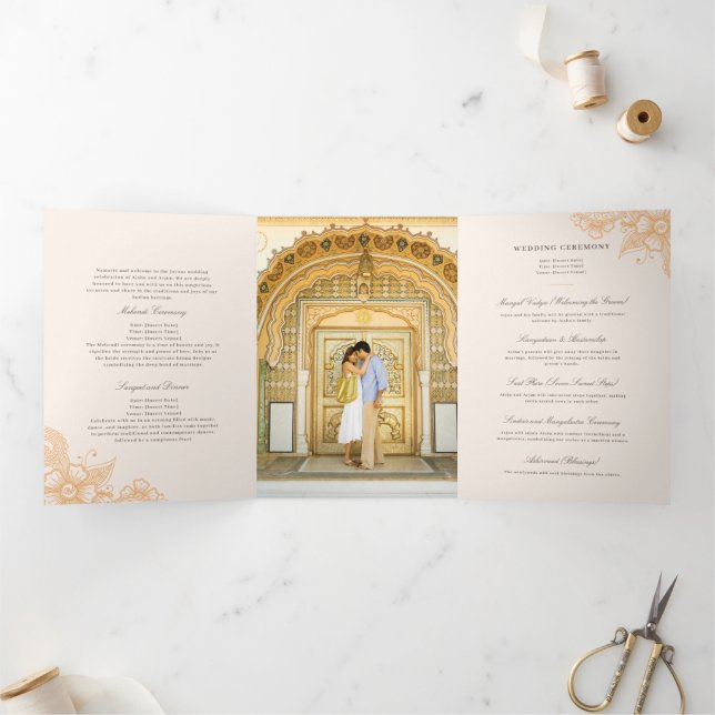 Trois Volets Mod Mehandi Programme traditionnel de mariage indi (Intérieur)