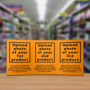 Trois Volets Produits d'affaires Carte triangulaire orange