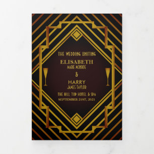 Trois Volets Programme de mariage Gatsby Gold 2020