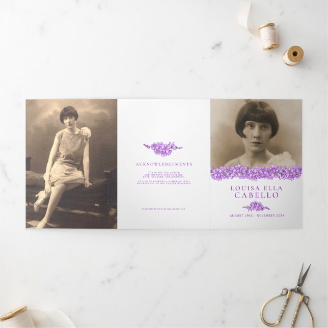 Trois Volets Programme de services funéraires violet oublime-no (Extérieur)