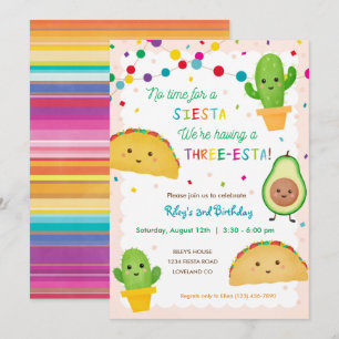 Troisième anniversaire Taco invitation thème - tro