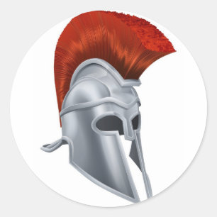 Trojan Helmet Runder Aufkleber