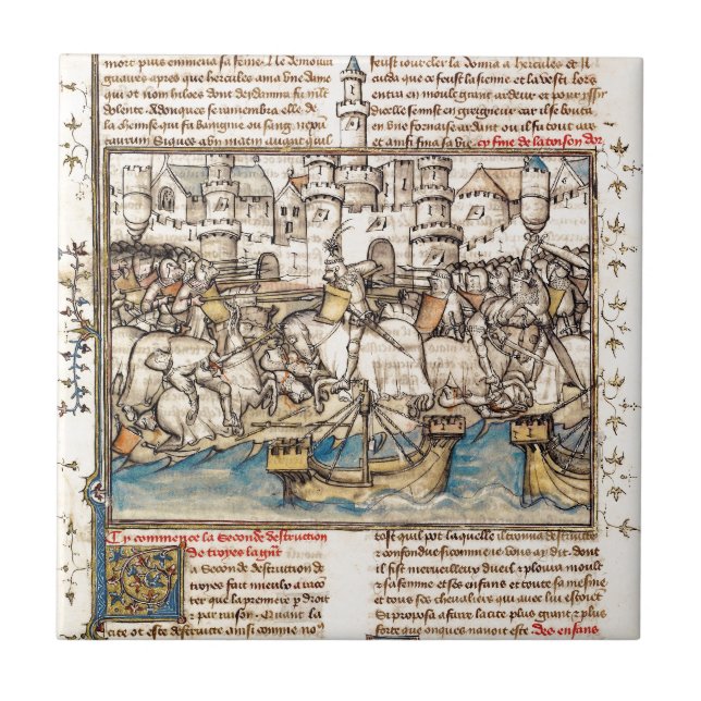Trojan Kriegs-Kampf Fliese (Vorderseite)