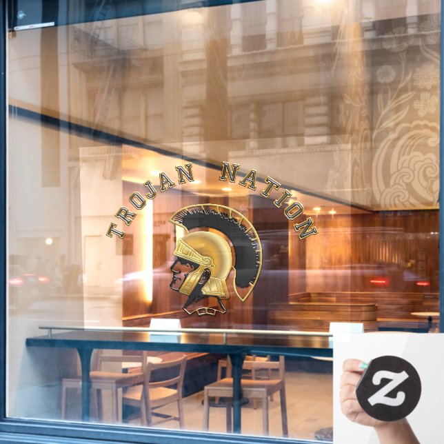 Trojan Nation Window Clying Fensteraufkleber (Café-Fenster)