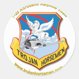 Trojan Reiter-Aufkleber Runder Aufkleber
