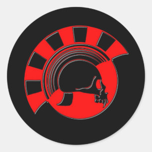 Trojan Skull Runder Aufkleber