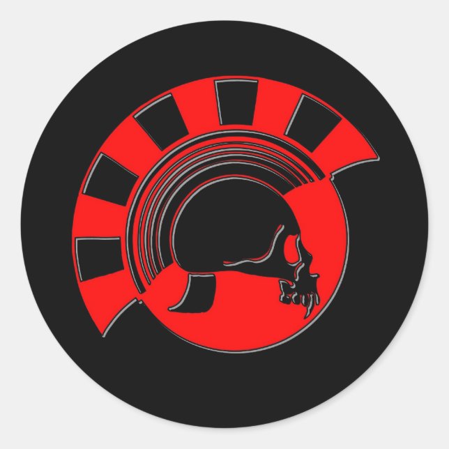 Trojan Skull Runder Aufkleber (Vorderseite)