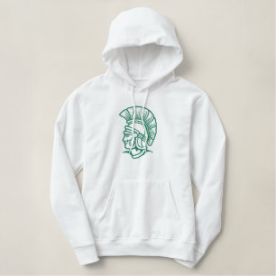 Trojaner Head-Kontur Bestickter Hoodie