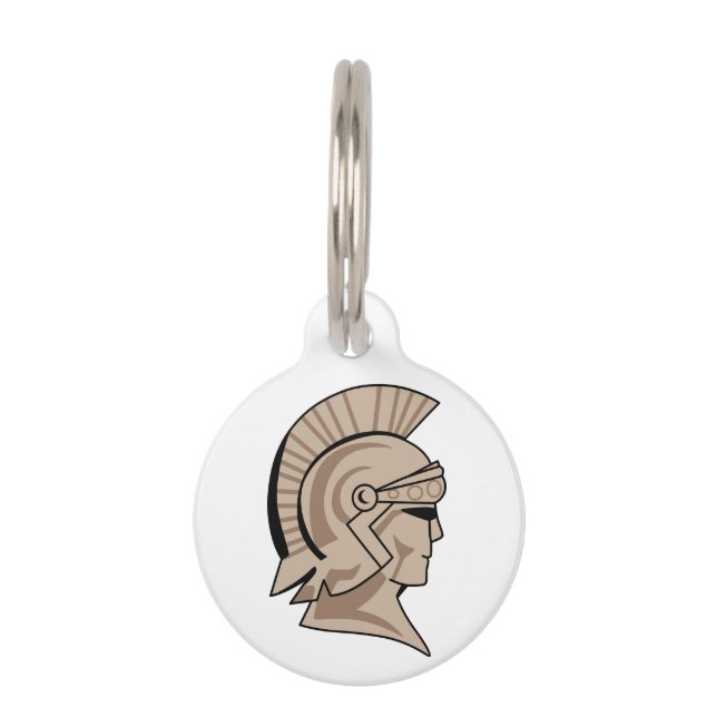 Trojaner oder Spartan Mascot Haustiermarke (Vorderseite)