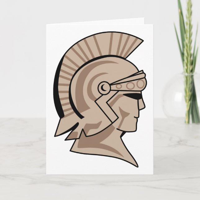 Trojaner oder Spartan-Mascot Karte (Vorderseite)