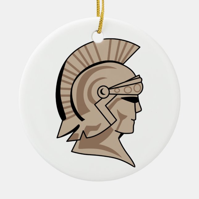 Trojaner oder Spartan Mascot Keramik Ornament (Vorne)