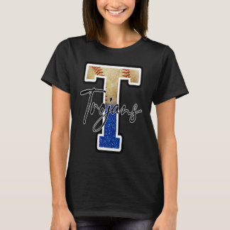 Trojans Baseball Team Mascot Pride School T-Shirt
