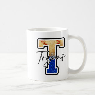 Trojans Baseball Team Maskottchen Stolz Schulgeist Kaffeetasse