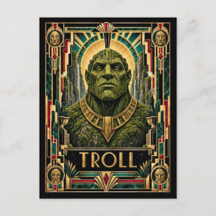 Troll, Art Deco Mythisch Postkarte