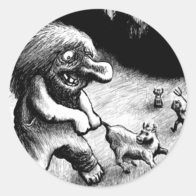 Troll-Clipart-13 Runder Aufkleber (Vorderseite)