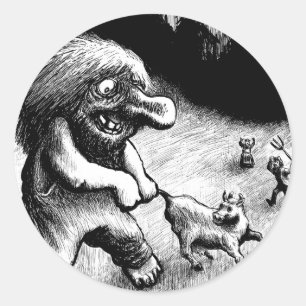 Troll-Clipart-13 Runder Aufkleber