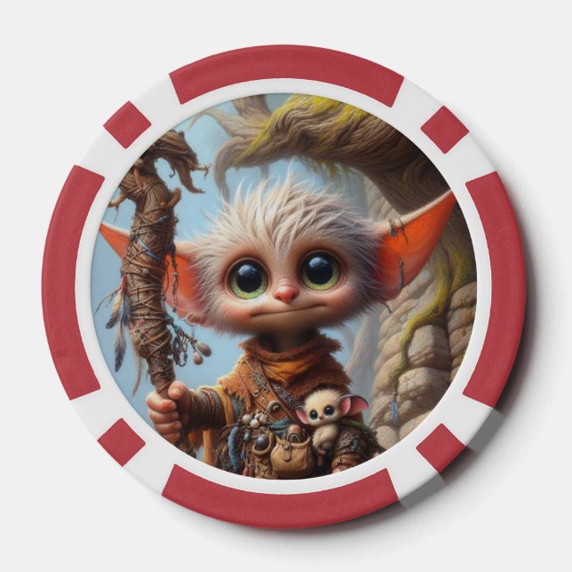 Troll-Elf-Spielkarten Stil 1 Pokerchips (Rückseite)