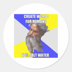 Troll God Saltwater Runder Aufkleber