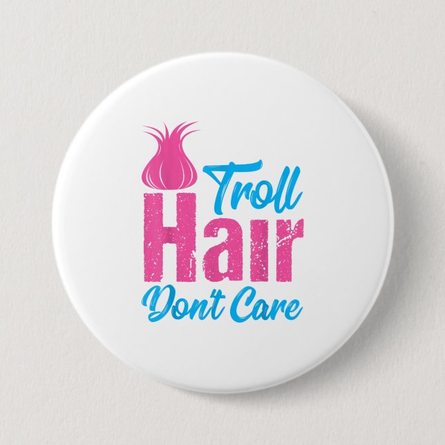 Troll Hair Dont Care Halloween Gi Button (Vorderseite)
