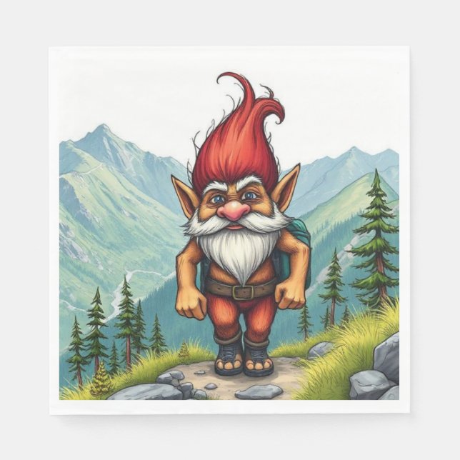 Troll Hiking in Norway, Napkins Serviette (Vorderseite)