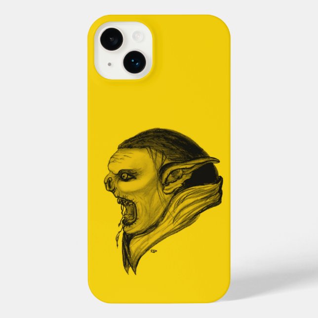 Troll in Schwarz-Gelb-Design iPhone 14 Plus Hülle (Rückseite)