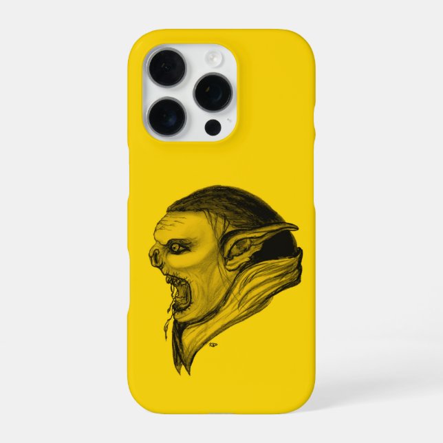 Troll in Schwarz-Gelb-Design iPhone 16 Pro Hülle (Rückseite)