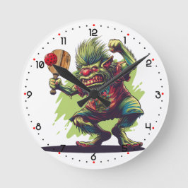 Troll in the Kitchen Pickleball Runde Wanduhr