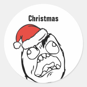 Troll Le Me Memes bearbeitbar Weihnachten Runder Aufkleber