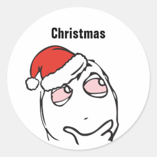 Troll Le Me Memes denken hoch EDITABLE Weihnachten Runder Aufkleber