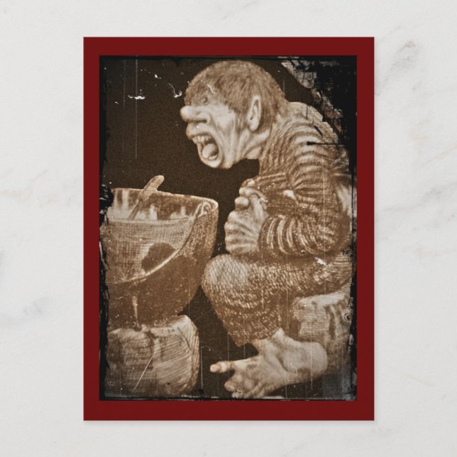 Troll mit Giant Cauldron Postkarte (Vorderseite)