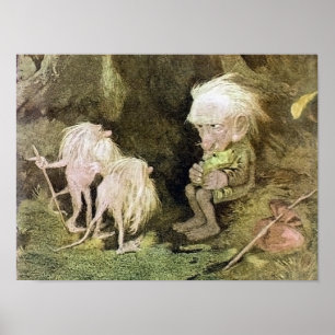 Troll mit seinem Begleiter Frosch Poster