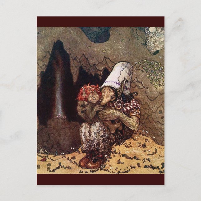 Troll Mother Beside a Campfire Postkarte (Vorderseite)