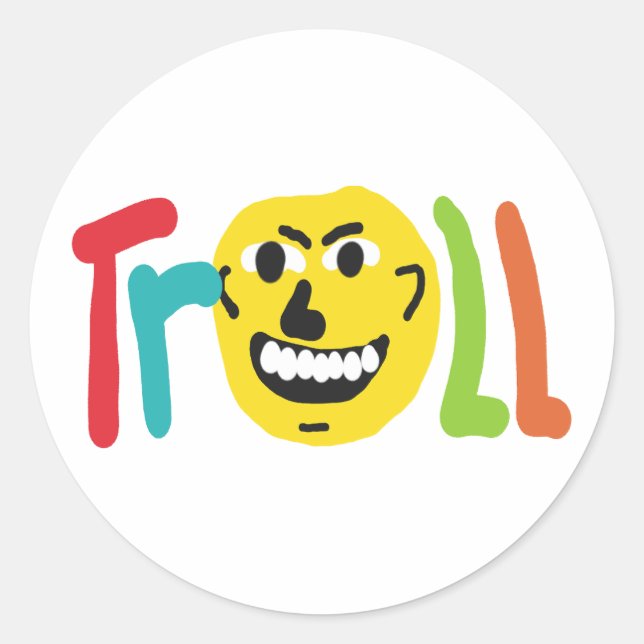 Troll Runder Aufkleber (Vorderseite)