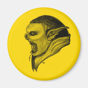 Troll schwarz gelb design magnet