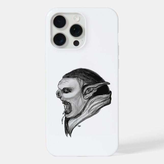Troll Schwarz-Weiß-Design iPhone 15 Pro Max Hülle (Rückseite)
