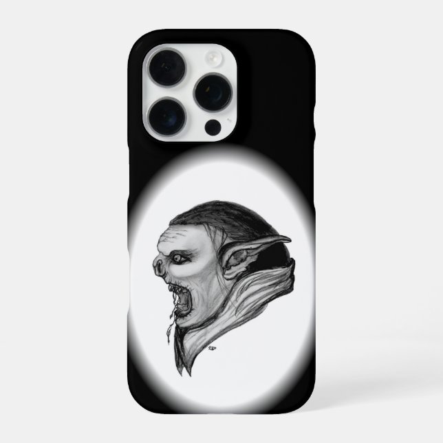 Troll Schwarz-Weiß-Design iPhone 16 Pro Hülle (Rückseite)