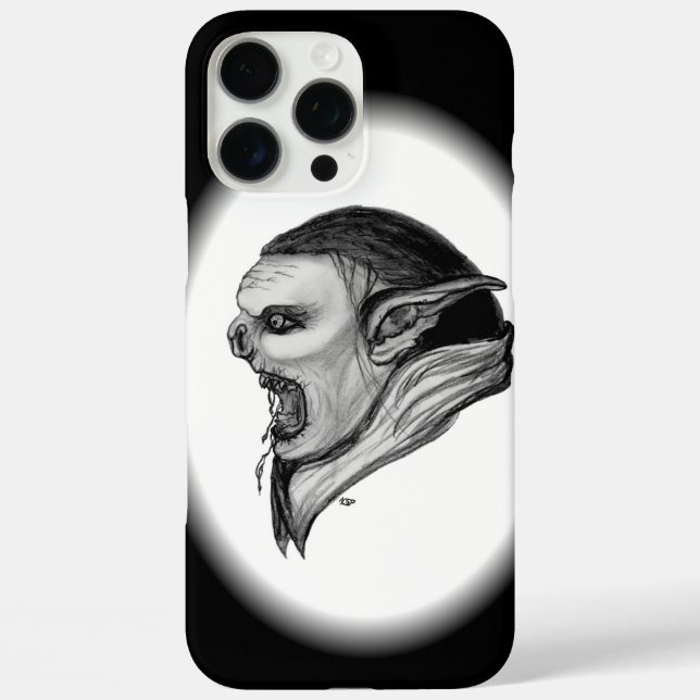 Troll Schwarz-Weiß-Design iPhone 16 Pro Max Hülle (Rückseite)