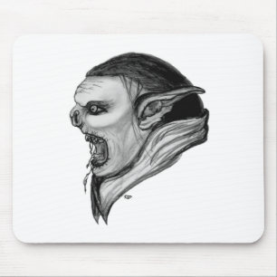 Troll Schwarzweiß-Design Mousepad