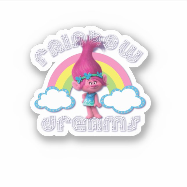 Trolle Rainbow Dreams Poppy Aufkleber (Vorderseite)