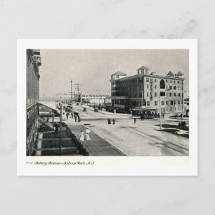 Trolley, Asbury Ave, Asbury Park, NJ Vintag Postkarte
