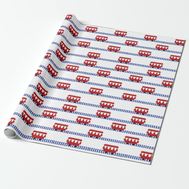 Trolley auf Spuren Geschenkpapier (Ungerollt)